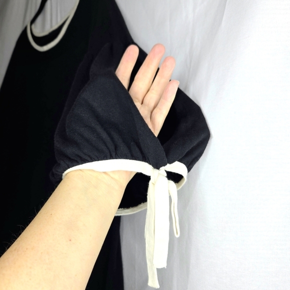 Talbots split sleeve sweater.  Black/cream.  Size 2X - Picture 5 of 10